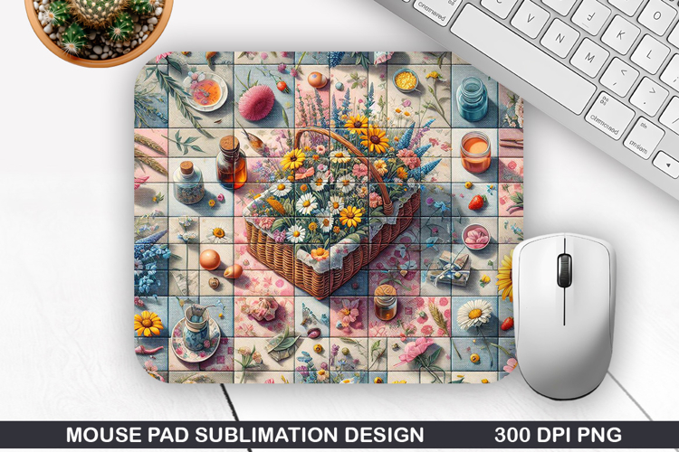 Mouse Pad Sublimation, Summer Flower Mouse Pad PNG Design