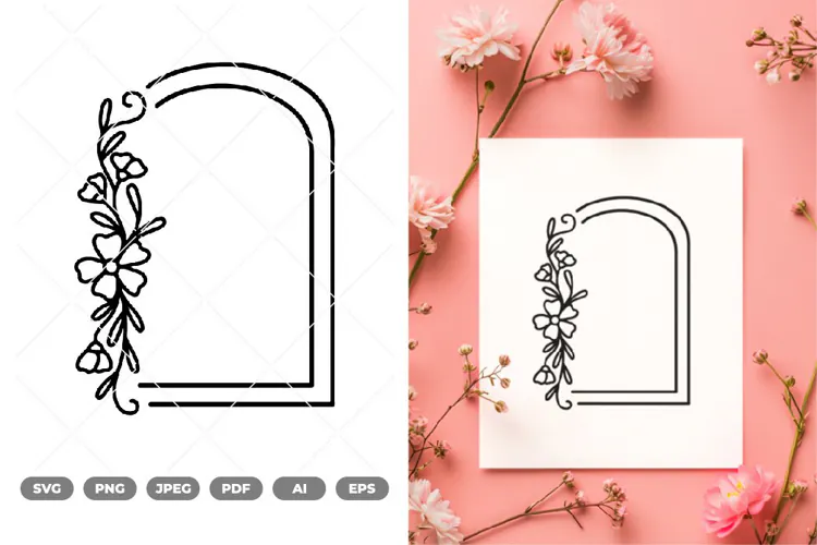 Floral Frame SVG & Clipart