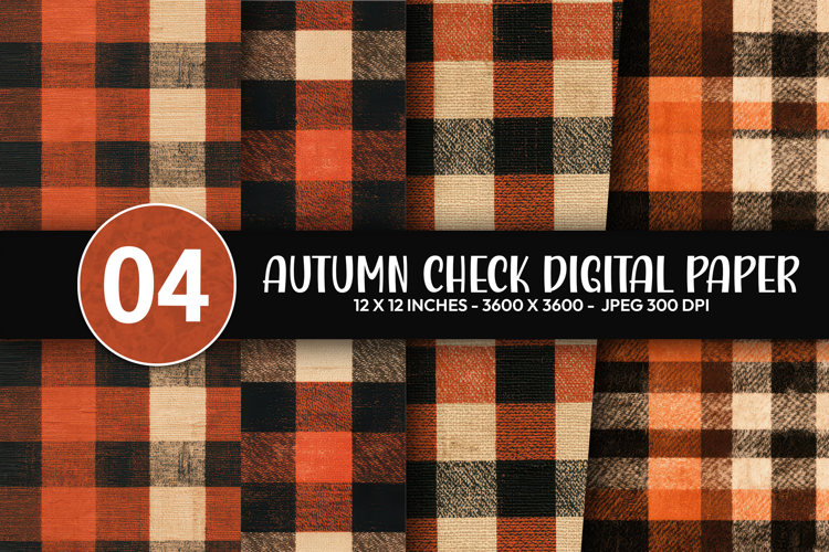 Autumn Check Digital Paper