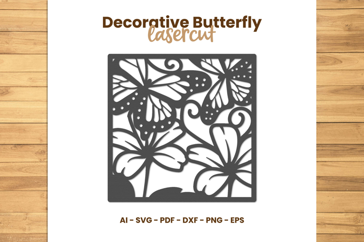 Decorative Butterfly Lasercut - Lasercut Template