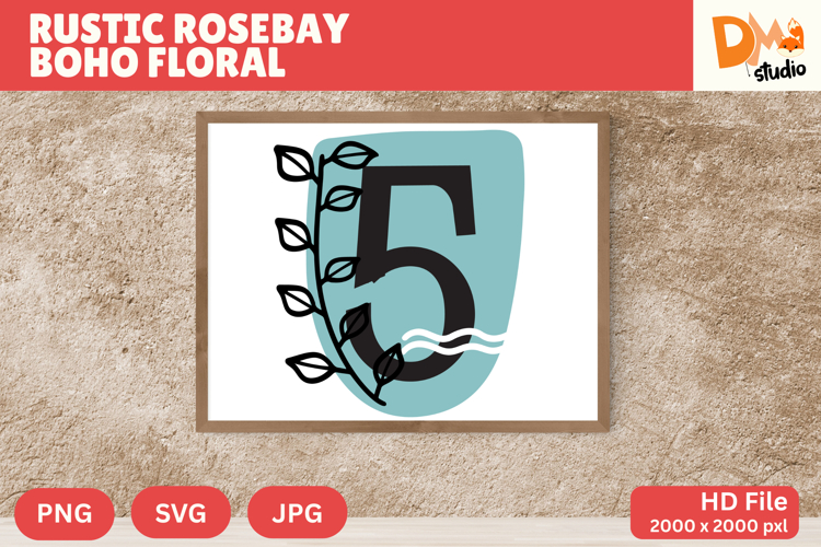 Rustic Rosebay Boho Floral Monogram