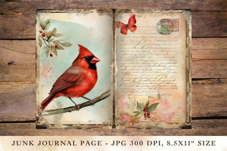 Printable Junk Journal Pages bird 10