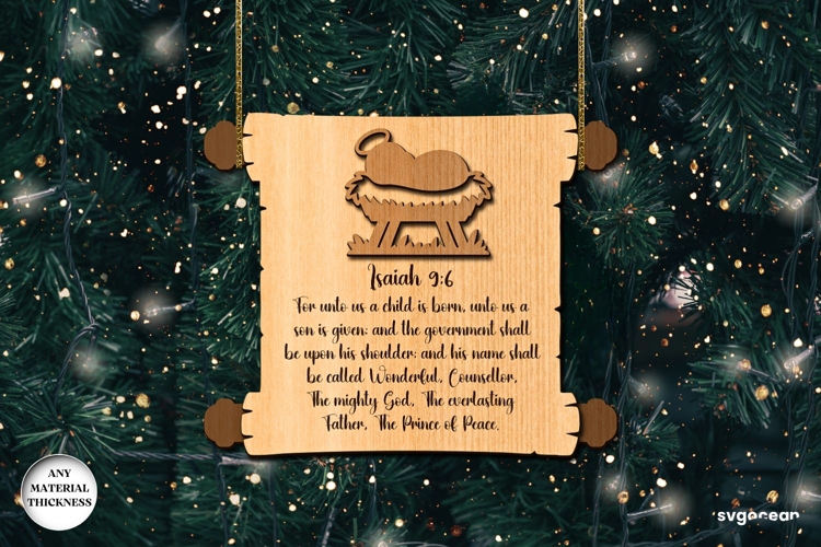 Nativity Scroll Ornament Laser Cut | Glowforge | SVG