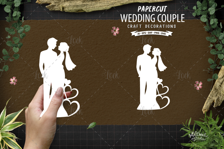 Wedding Couple Silhouette Papercraft