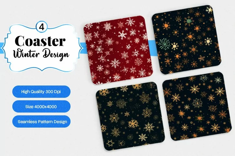 Square Coaster winter snow Sublimation
