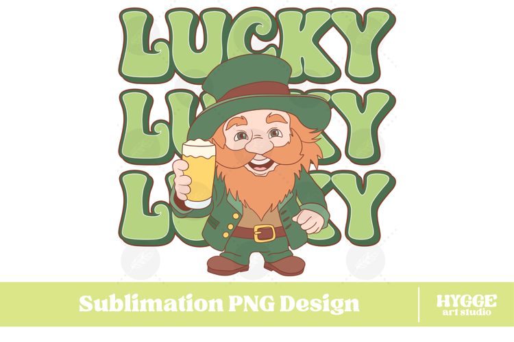 Happy St Patricks Day PNG DTF Irish Lucky Leprechaun Beer