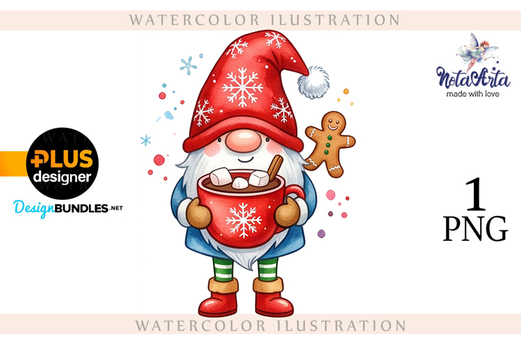 Watercolor Christmas gnomes, Christmas Gnomes
