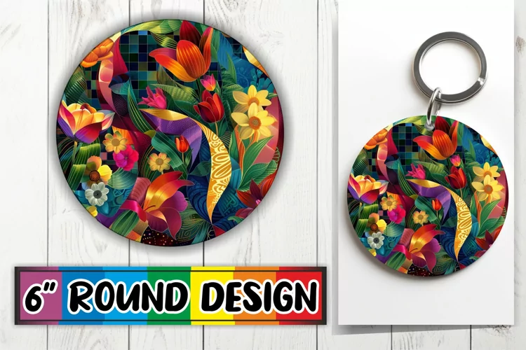 Abstract Bloom Round Ornament Sublimation