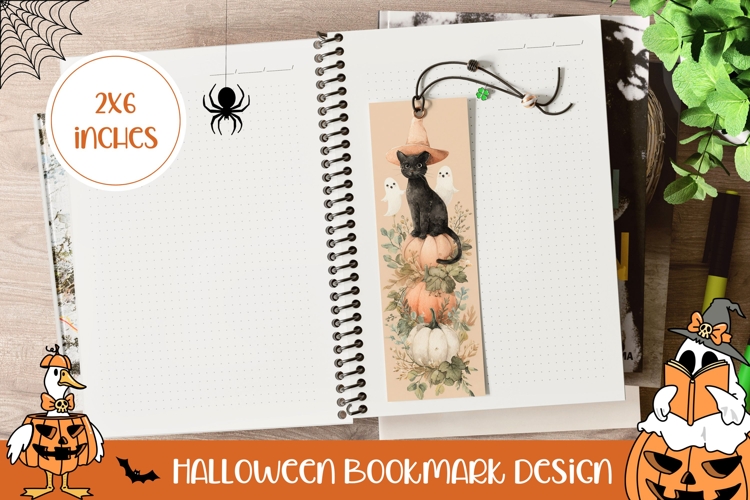 Halloween Black Cat Bookmark, Halloween Bookmark Printable