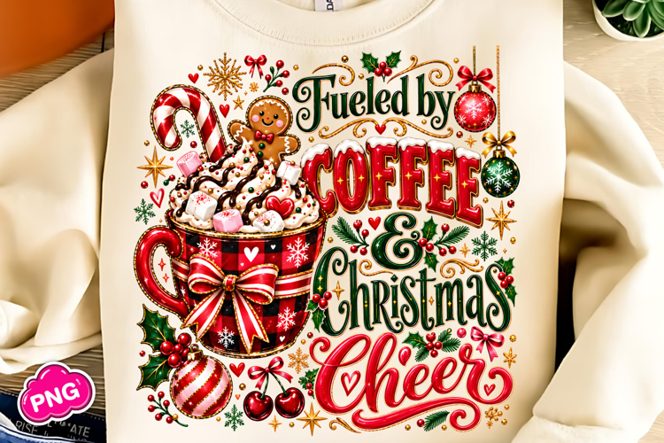 Fueled By Coffee And Christmas Cheer PNG, Christmas PNG