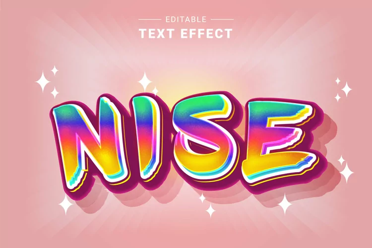 Editable Text Effect for Illustrator. Vector Graphic styles