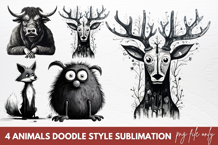 Animals Doodle Style Sublimation