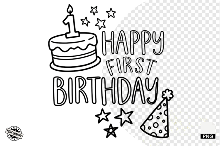 1st Birthday Sublimation PNG - Baby PNG - Birthday PNG example image 1