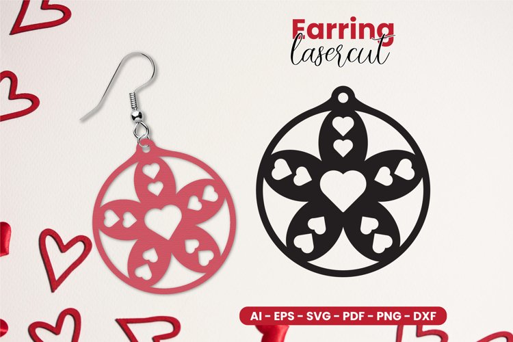 Heart Earring Laser Cut - Lasercut Template