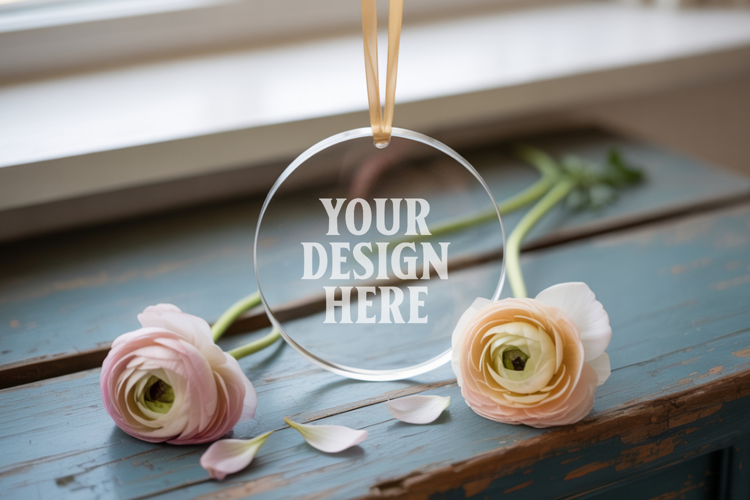 Acrylic Christmas Ornament Mockup , christmas ornament mocku