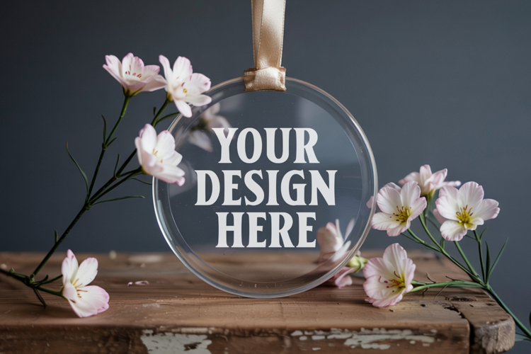 Acrylic Christmas Ornament Mockups , acrylic blank mockup