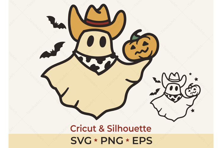 Cowboy Ghost SVG, Western Ghost SVG, Cowboy Ghost PNG