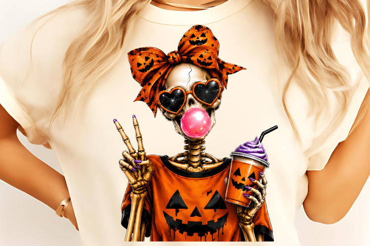 Cute Skeleton Halloween PNG, Funny Halloween Skeleton PNG