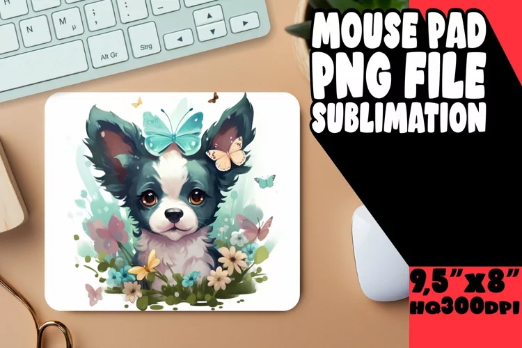 Artistic Watercolor Dog Mouse Pad