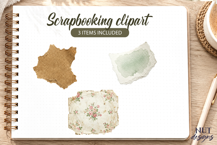 Torn paper, Vintage Paper Scrap Clipart antique ephemera