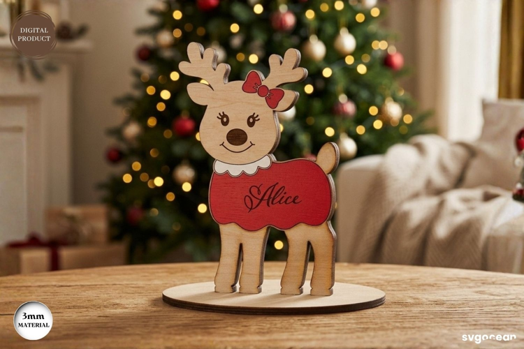 Christmas Reindeer Daughter Stand laser Cut| Glowforge | SVG