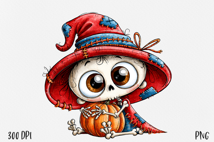 Halloween Skeleton PNG, Witch Pumpkin Clipart