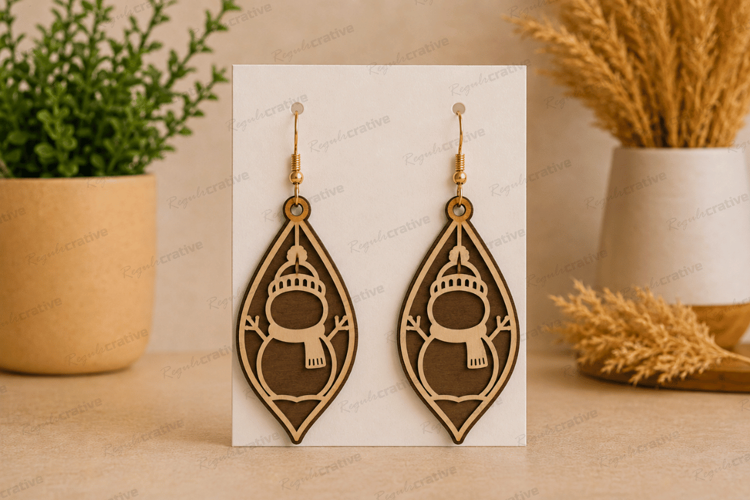 Christmas Earrings Laser Cut SVG File,Christmas Earrings SVG