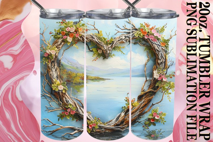 Summer Blossom Heartwood Tumbler Sublimation - 20oz example image 1