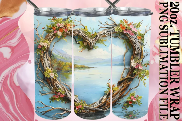 Summer Blossom Heartwood Tumbler Sublimation - 20oz