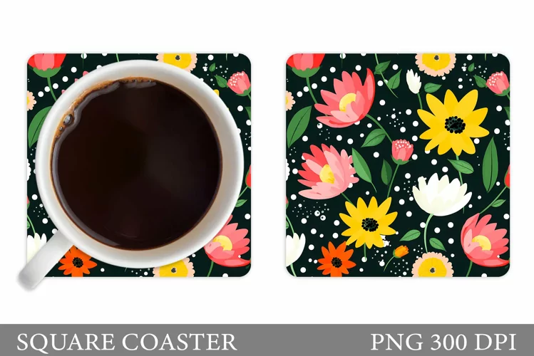Flowers Coaster Design. Flowers Coaster Sublimation