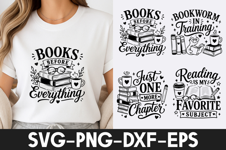 Book Lover Quotes T Shirt Design SVG PNG
