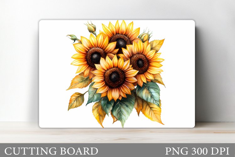 Sunflowers Cutting Board. Floral Cutting Board Design