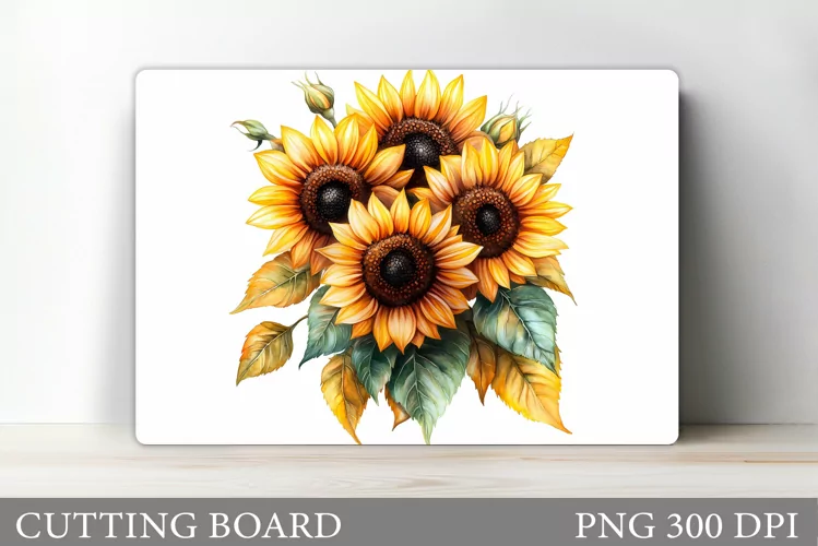 Sunflowers Cutting Board. Floral Cutting Board Design