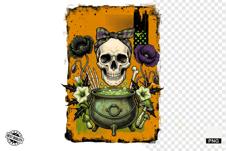 Distressed Vintage Halloween Design Clipart