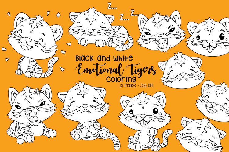 Tiger Clipart Black And White Image 10