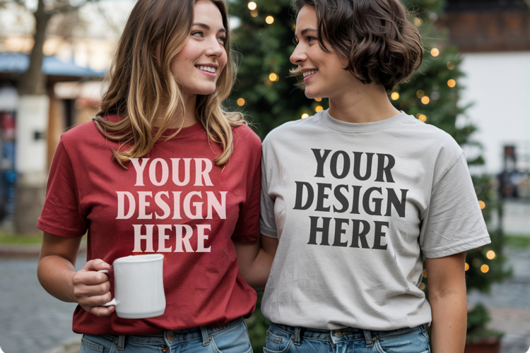 Bella Canvas 3001 Christmas Couple Mockup ,3001 Couple Mock