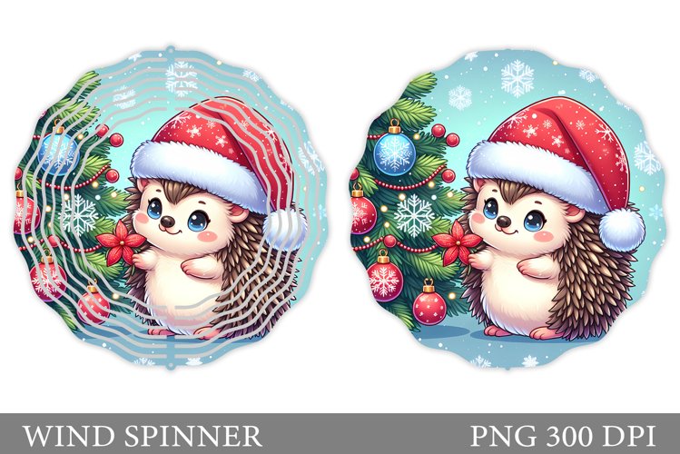 Christmas Hedgehog Wind Spinner. Christmas Wind Spinner example image 1