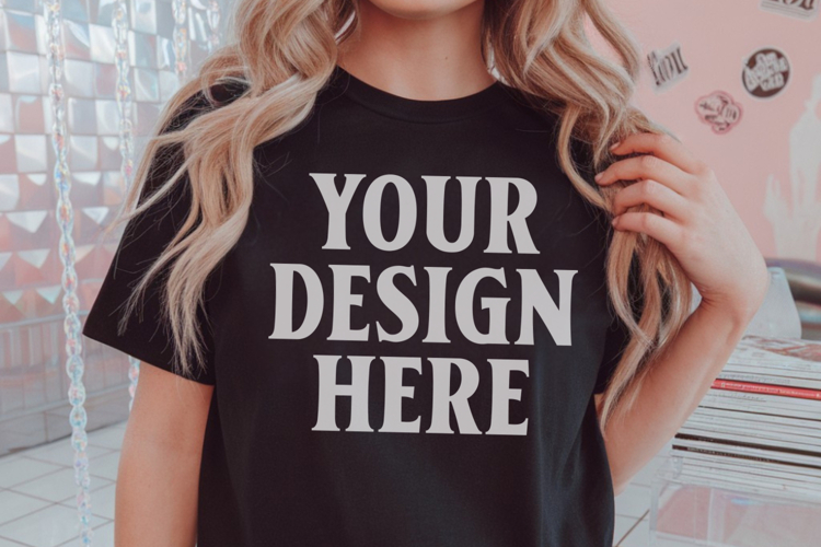 Black Tshirt Mockup Image 7