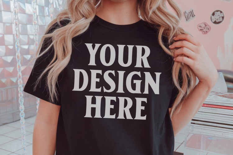 Black Tshirt Mockup Image 7
