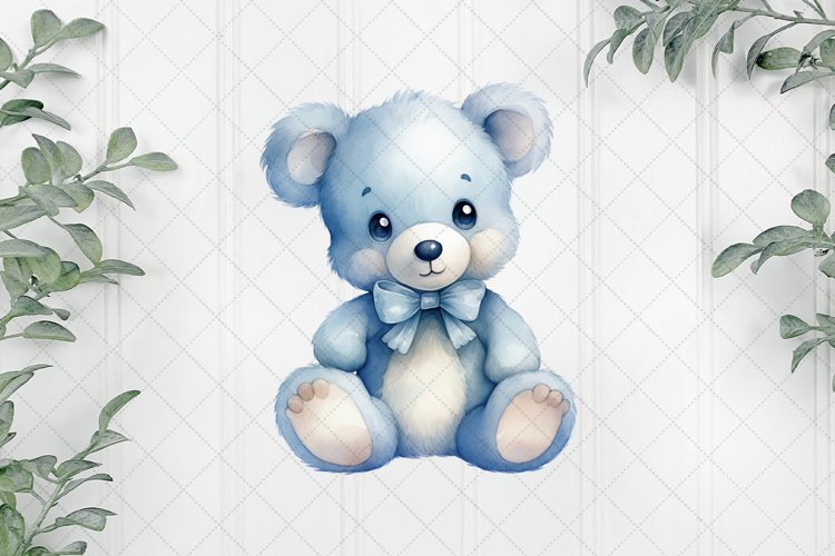 Blue Pastel Nursery Sublimation Clipart example image 1