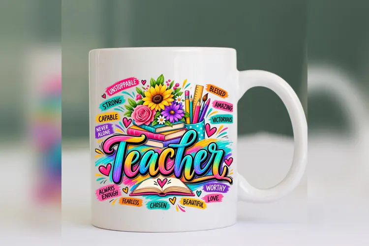 Teacher PNG, Colorful Teacher Affirmation Design, Teacher