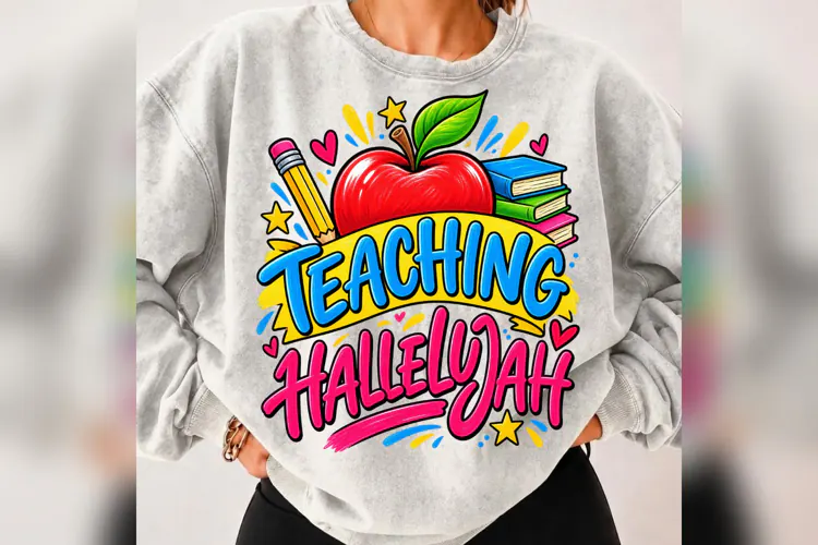 Teaching Hallelujah PNG, Christian Teacher Apple Design
