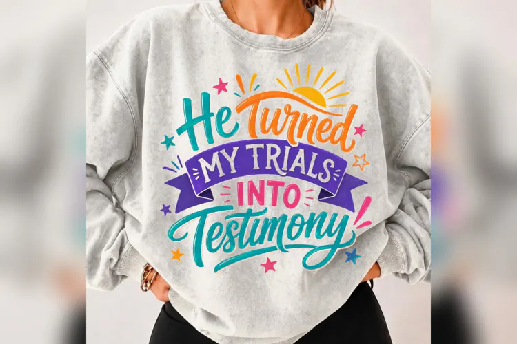 He Turned My Trials Into Testimony PNG, Christian Faith Quot