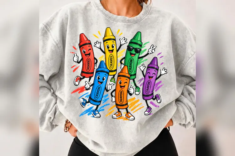Cute Crayon Squad PNG, Colorful Back to School Shirt Design