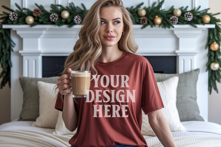 Brick Christmas Comfort Colors 1717 T-shirt Mockup