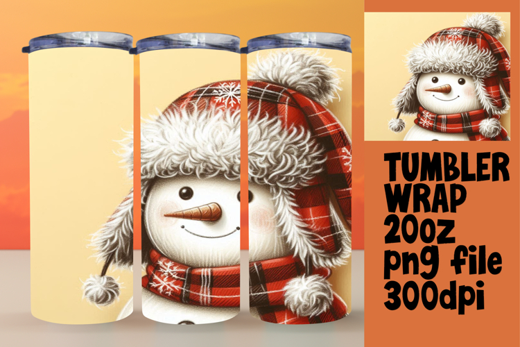 ELEGANT 20oz Tumbler Graphic for Custom Gifts , Snowman