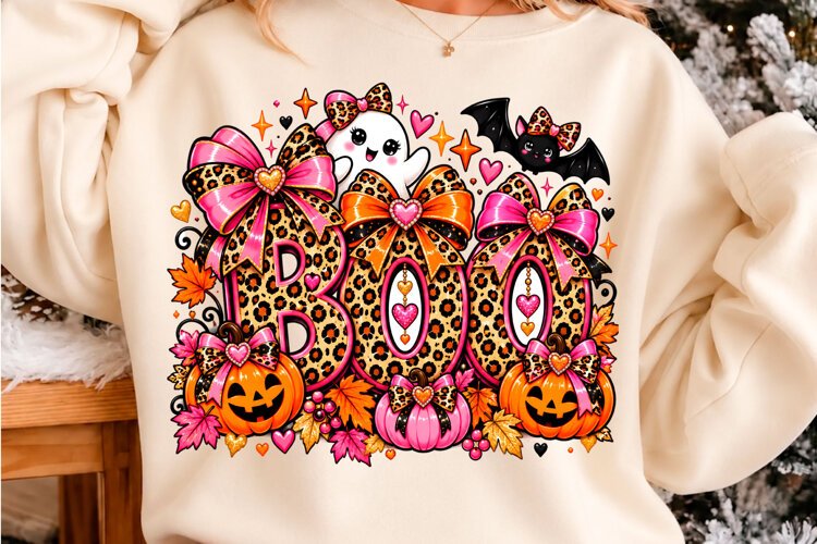 Leopard Boo Halloween PNG Halloween T-shirt de example image 1
