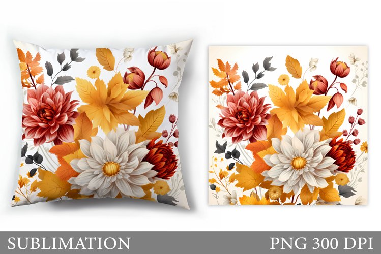 Floral Sublimation. Flowers Pillow Sublimation example image 1