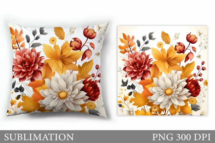 Floral Sublimation. Flowers Pillow Sublimation