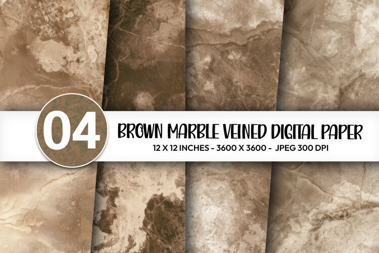 Brown Marble Veined Digital Paper example image 1